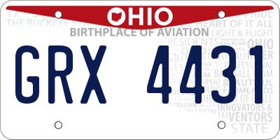 OH license plate GRX4431