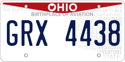OH license plate GRX4438