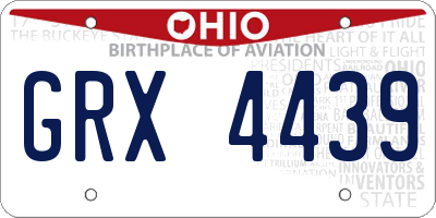 OH license plate GRX4439