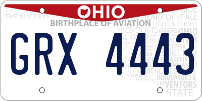 OH license plate GRX4443