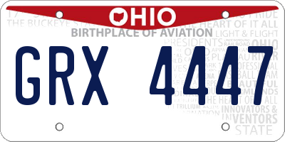 OH license plate GRX4447