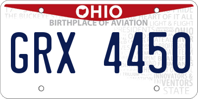 OH license plate GRX4450