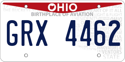 OH license plate GRX4462