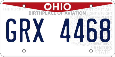 OH license plate GRX4468