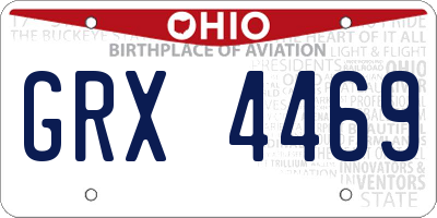 OH license plate GRX4469