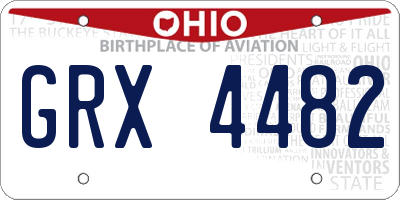 OH license plate GRX4482