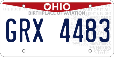 OH license plate GRX4483