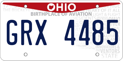 OH license plate GRX4485