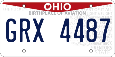 OH license plate GRX4487