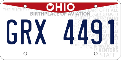 OH license plate GRX4491