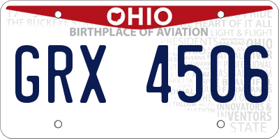 OH license plate GRX4506