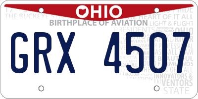 OH license plate GRX4507