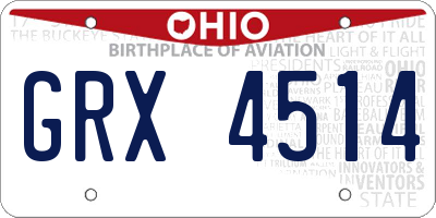 OH license plate GRX4514