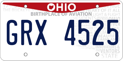 OH license plate GRX4525