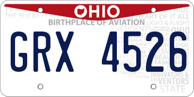 OH license plate GRX4526