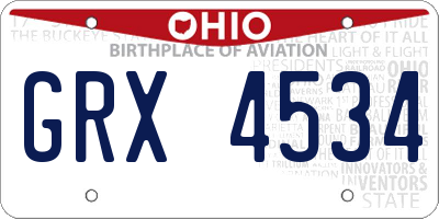 OH license plate GRX4534