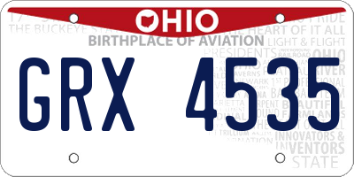 OH license plate GRX4535