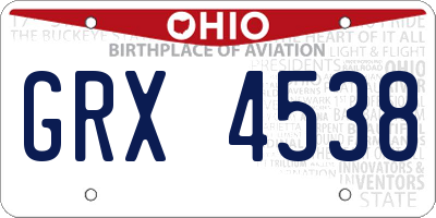 OH license plate GRX4538