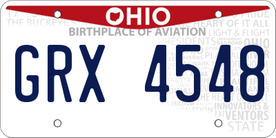 OH license plate GRX4548