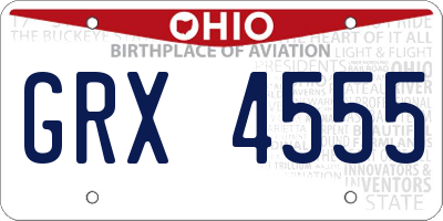 OH license plate GRX4555