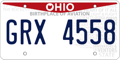 OH license plate GRX4558