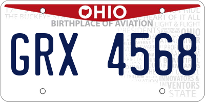 OH license plate GRX4568