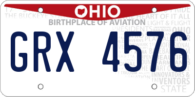 OH license plate GRX4576