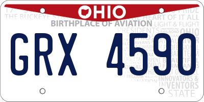 OH license plate GRX4590