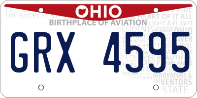 OH license plate GRX4595