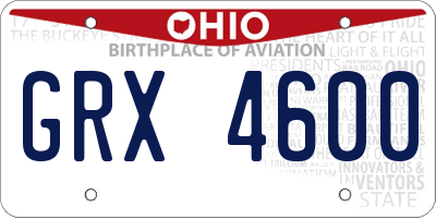 OH license plate GRX4600