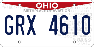 OH license plate GRX4610