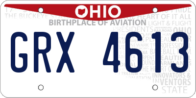 OH license plate GRX4613