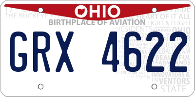 OH license plate GRX4622