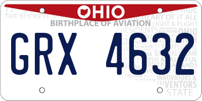 OH license plate GRX4632
