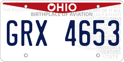 OH license plate GRX4653