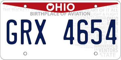 OH license plate GRX4654