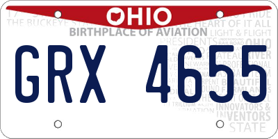 OH license plate GRX4655