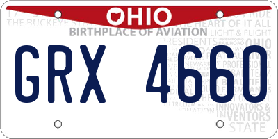 OH license plate GRX4660
