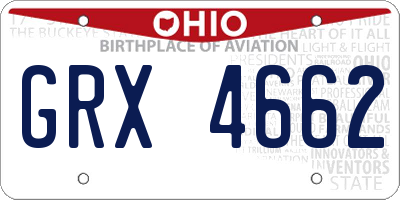 OH license plate GRX4662