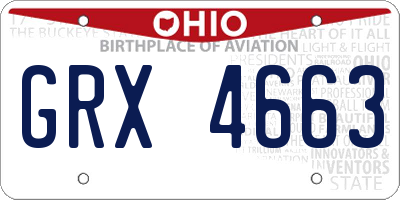OH license plate GRX4663