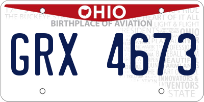 OH license plate GRX4673