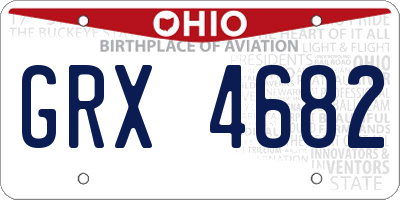 OH license plate GRX4682