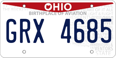 OH license plate GRX4685