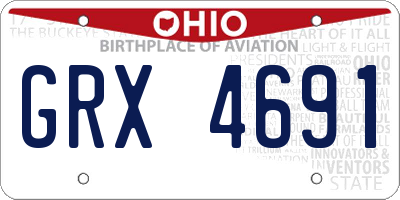 OH license plate GRX4691