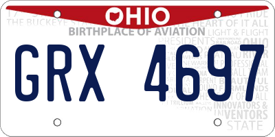 OH license plate GRX4697