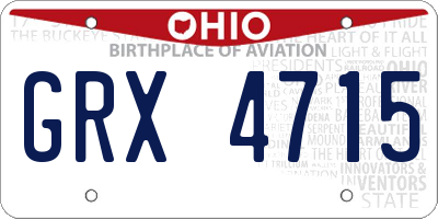 OH license plate GRX4715