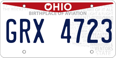 OH license plate GRX4723