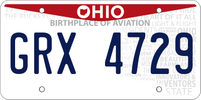 OH license plate GRX4729