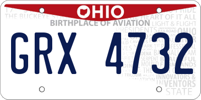 OH license plate GRX4732