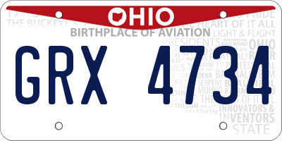 OH license plate GRX4734